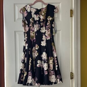 Danny & Nicole Floral Mini Dress in Black and Pink